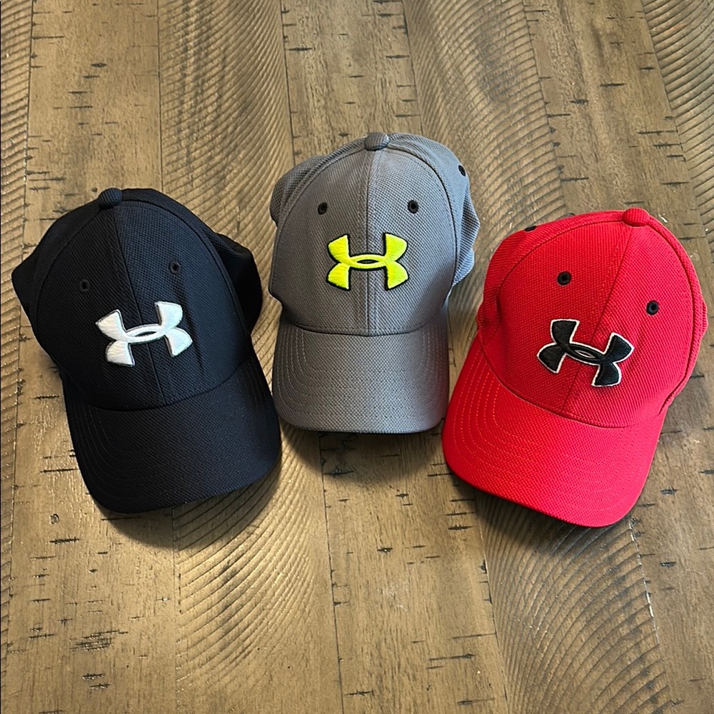 Under Armour Kids' Hat Trio - Black, Gray, Red
